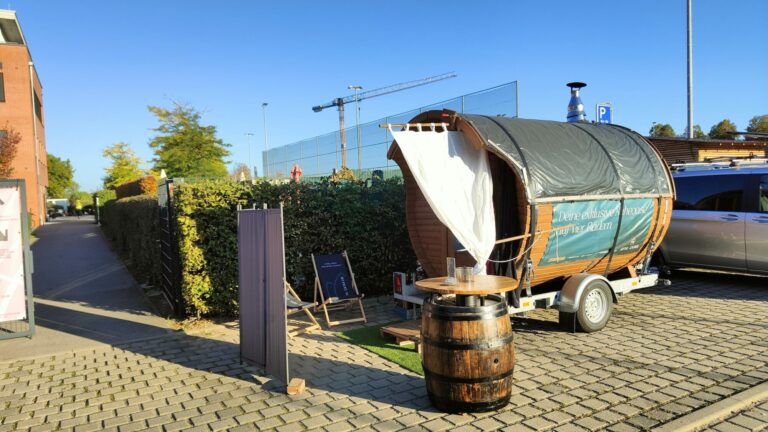 Mobile Sauna beim Event eines Sportvereins